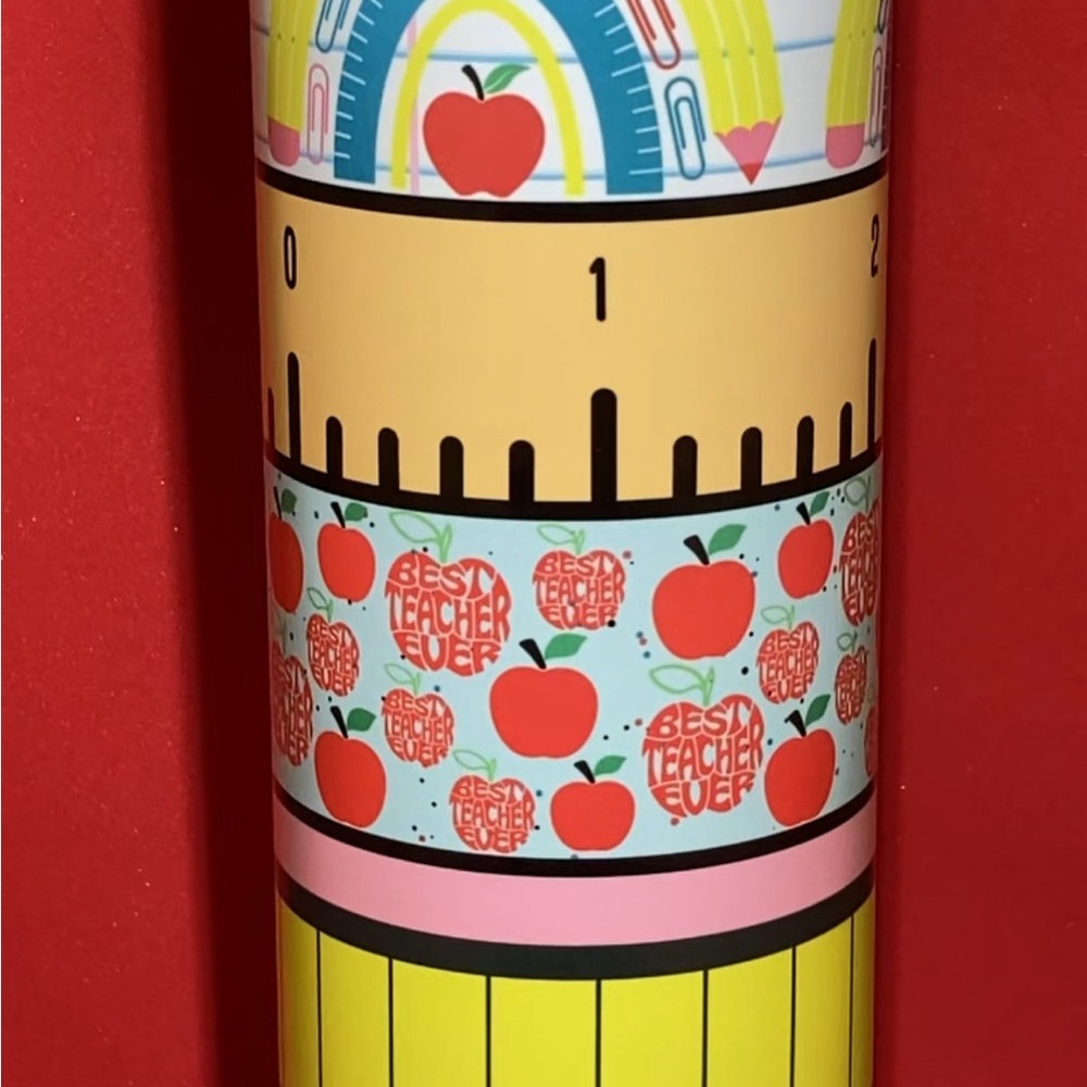 Colorful Teacher-Themed Tumbler